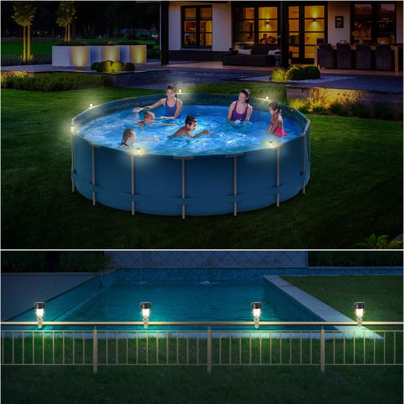 Solar Pool Lights - 6 Pack, Light for Framed Above Ground 6-Pack, Black gallery