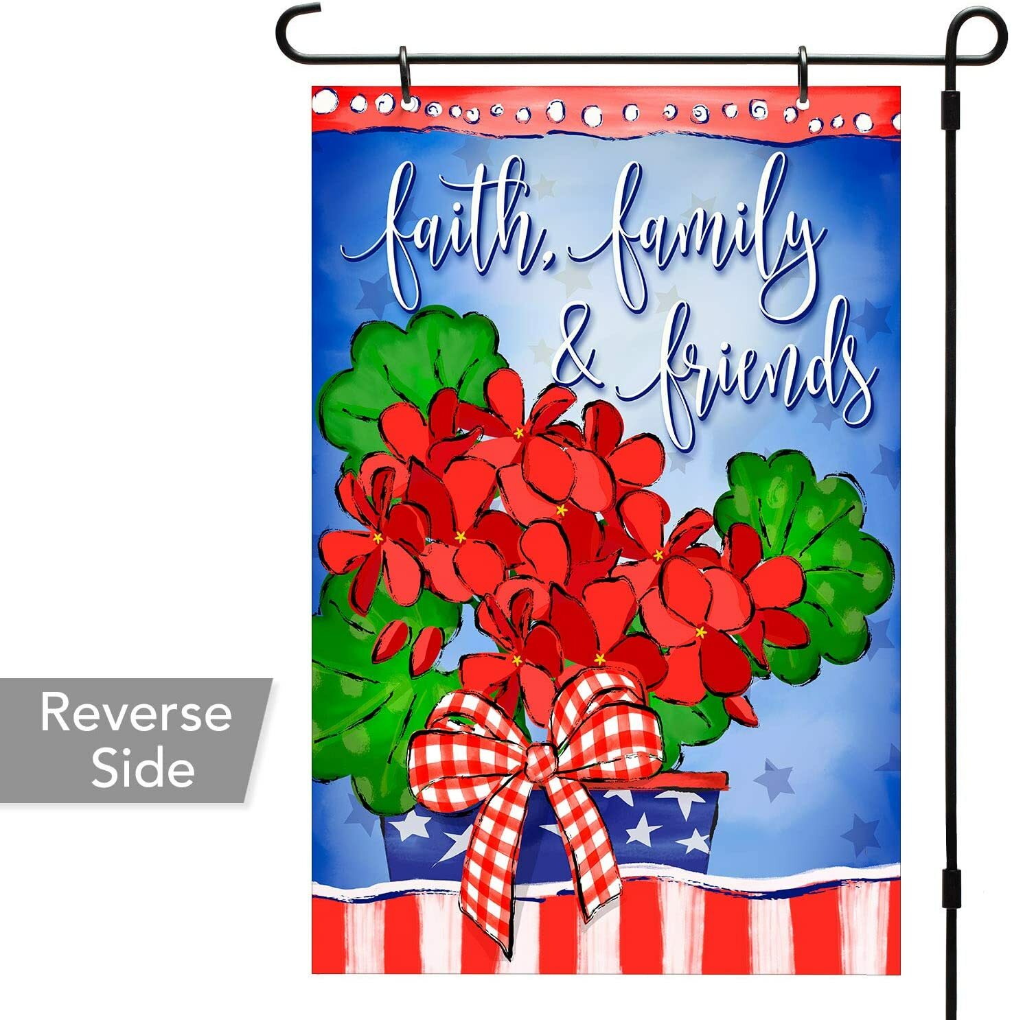 CounterArt Geranium Welcome Reversible Two Image Garden Flag Made In The USA gallery