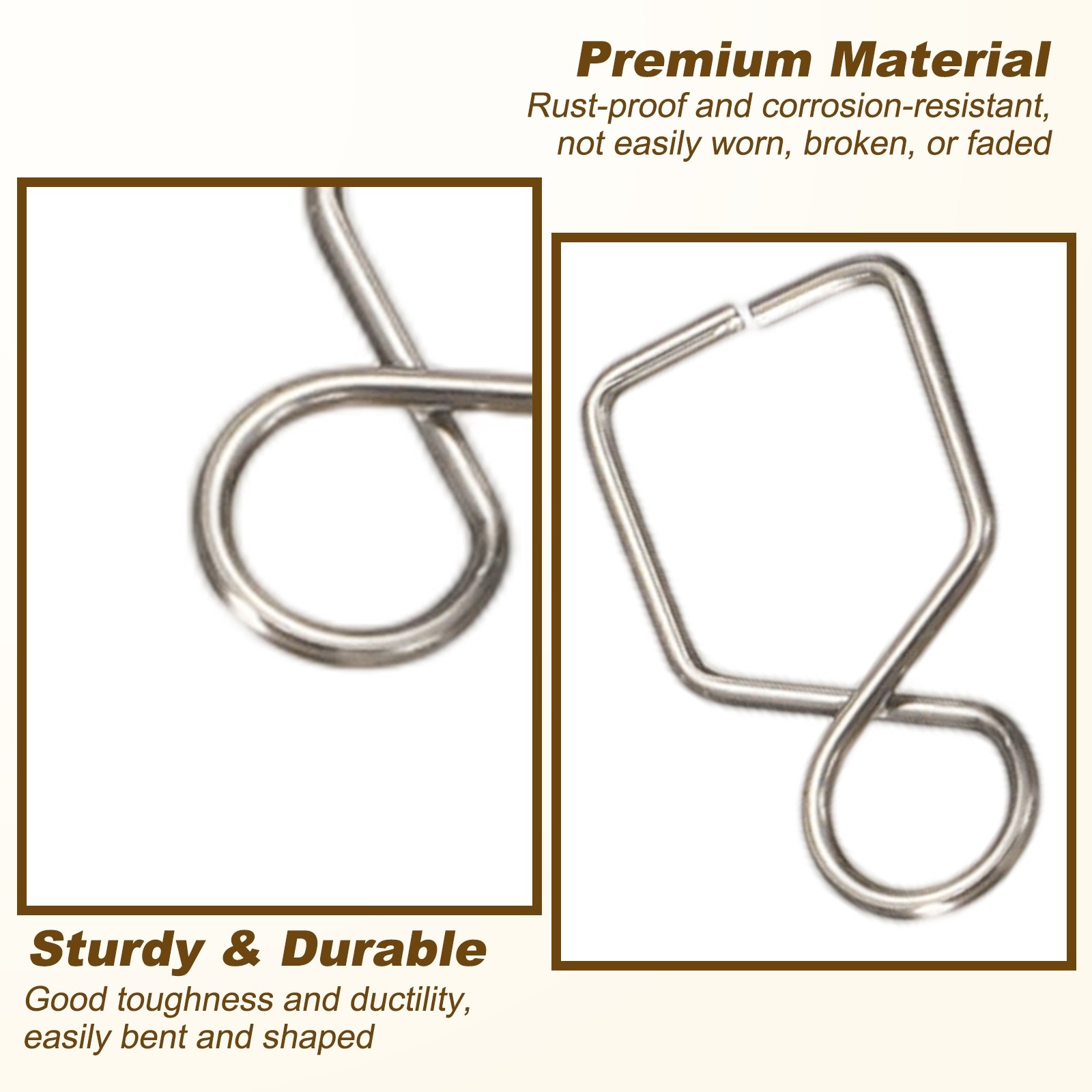 300 Pack 0.75 x 0.47 Inch Fasten Chandelier Crystal Hooks [Stainless Steel] gallery
