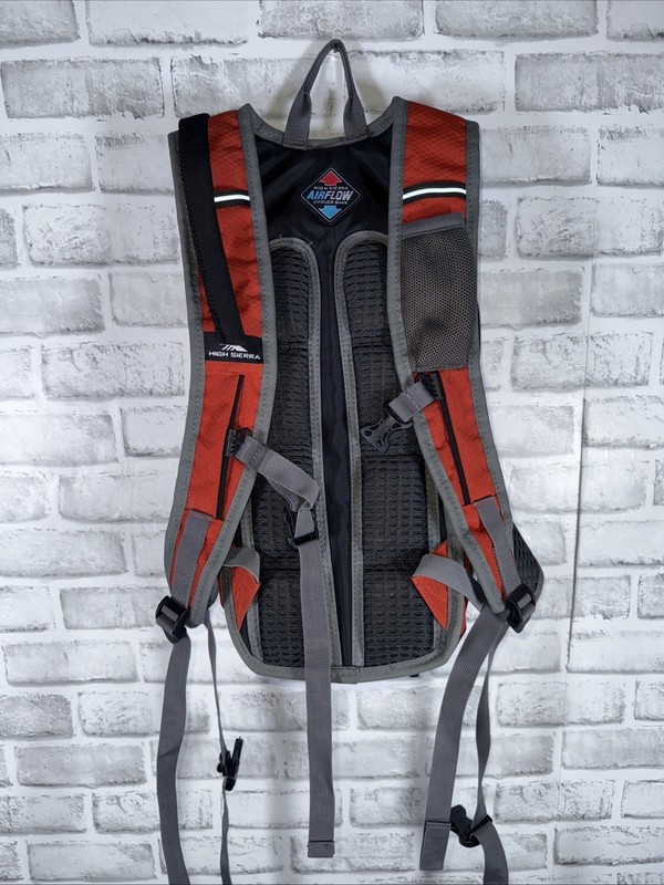 High Sierra Air Flow Cooled Small Hiking Backpack Camelback Red Orange 5