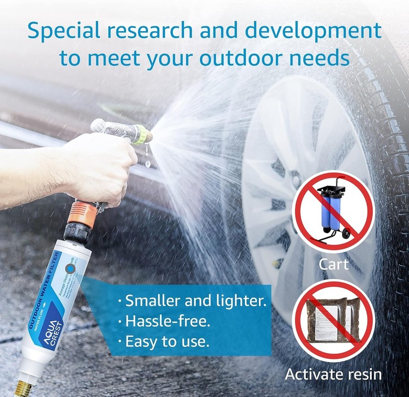 Car Washing Inline Water Filter Soften Water for Window & Yard Cleaning 2 Pack gallery