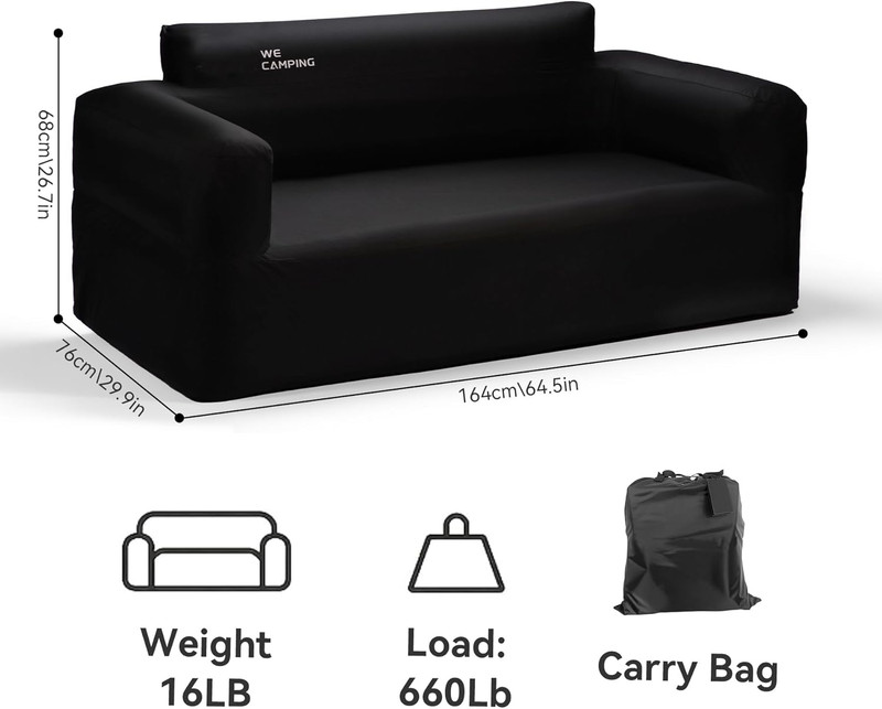 Inflatable Couch for Camping with Built in Pump Portable Blow up Sofa with Punct gallery