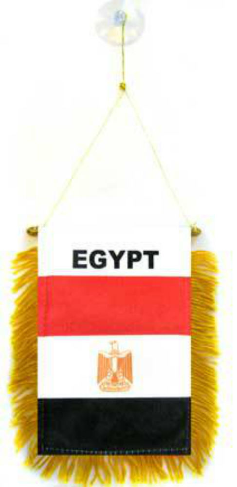 Egypt Mini Flag 4"x6" Window Banner w/ suction cup 100D gallery