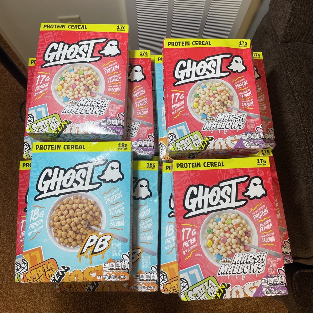 14 BOXES Ghost Protein Cereal Marshmallows PB Peanut Butter Lot BB 03/26-06/25