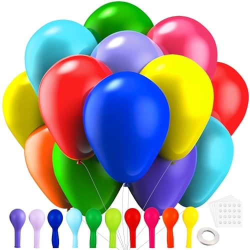 150 pcs Rainbow Latex Balloons Assorted color ballons, 5 inches Multi-color gallery