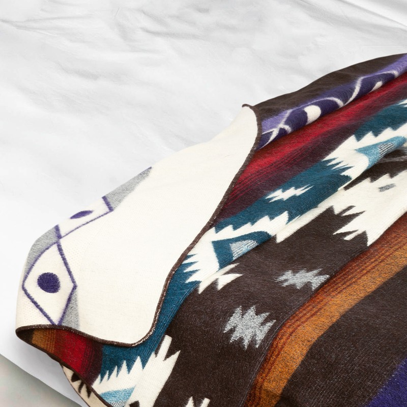 Extra Large Soft & Warm ALPACA Wool Blanket Andean Southwest Pattern 75x90 in gallery