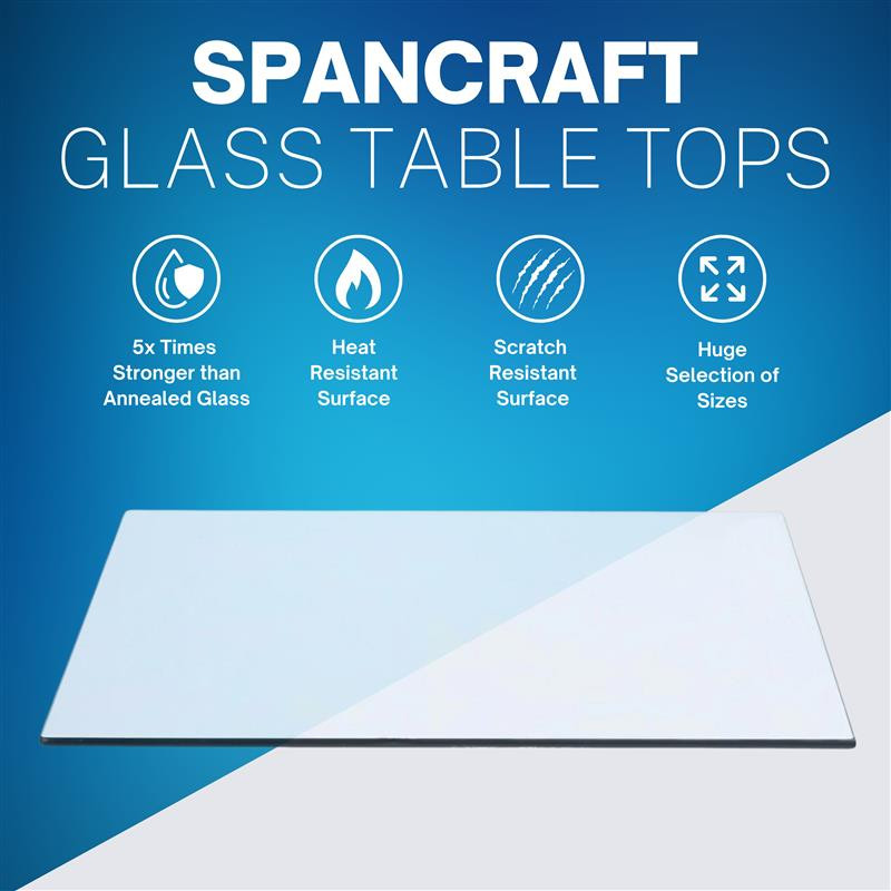 18" x 24" Rectangle Tempered Glass Table Top By Spancraft Glass gallery