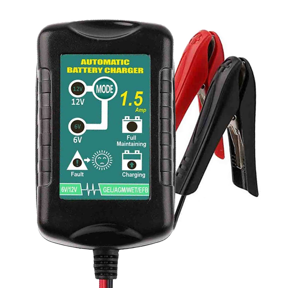 12V 1.5A Automatic Smart Battery Charger for all types Lead Acid Batteries gallery