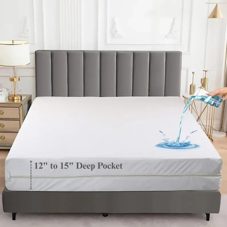 Zippered Mattress Encasement Bed Bug Proof Waterproof Mattress Cover Protector gallery