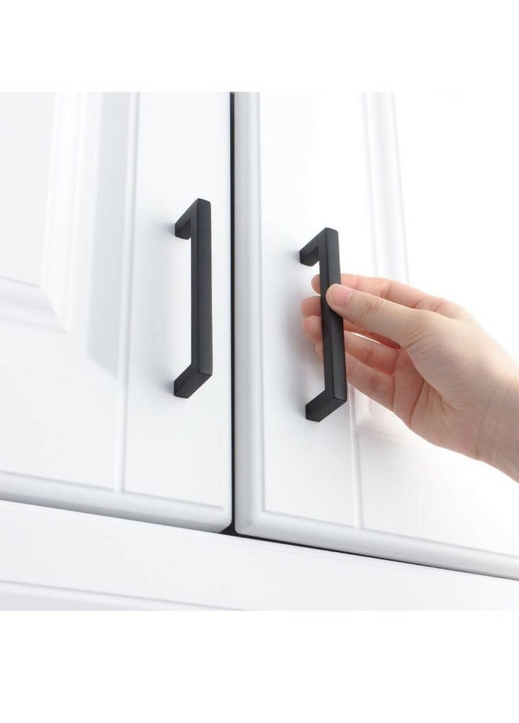 14 PACK Square Bar Cabinet Hardware Black Furniture Pull, 3.3/4Inch/96mm Centers gallery