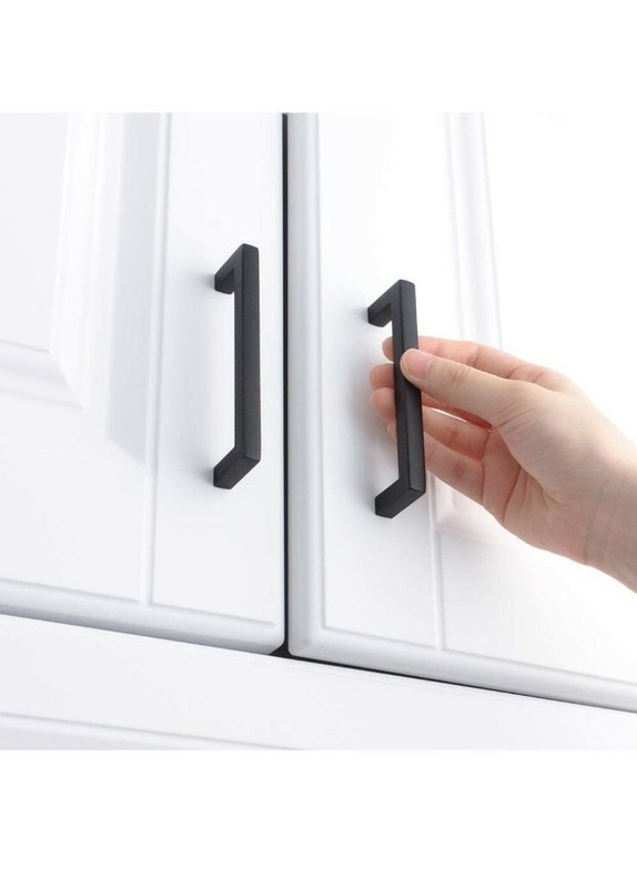 14 PACK Square Bar Cabinet Hardware Black Furniture Pull, 3.3/4Inch/96mm Centers gallery