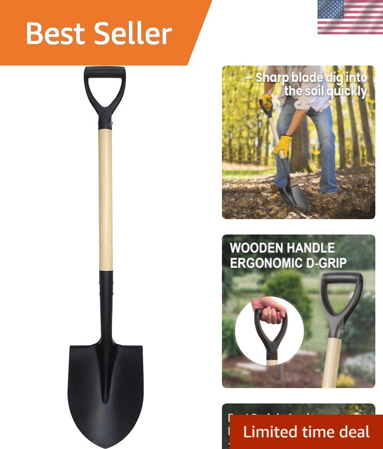 Multi-Use 41-Inch Round Shovel - Ideal for Gardening, Camping, and Snow Clearing gallery