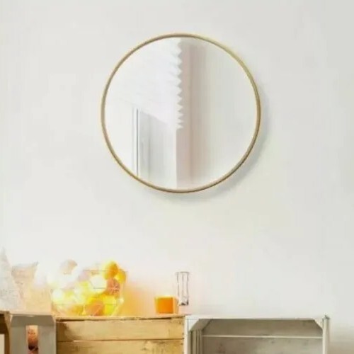 Project 62™ ~ 18" Round ~ Decorative Wall Mirror ~ Metal ~ Brass Color Frame gallery