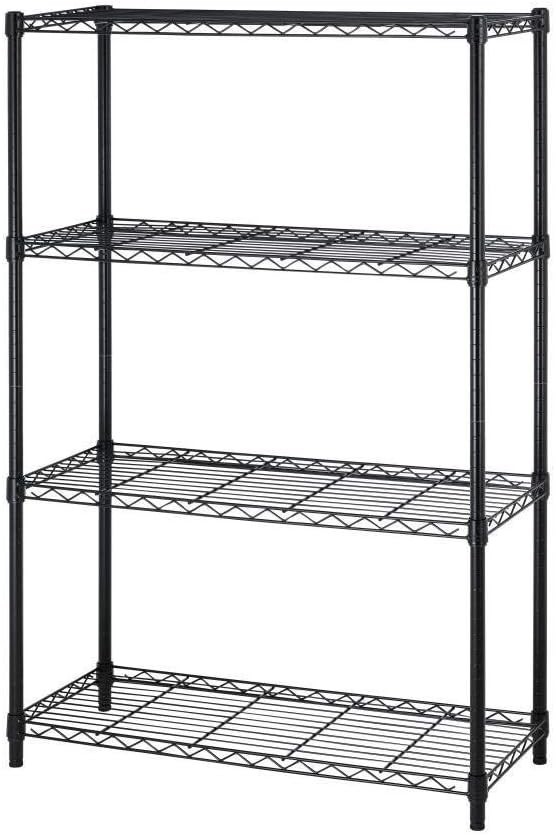 4-Shelf Heavy Duty Storage Wire Shelving Unit Kitchen Garage Rack Shelves Black gallery