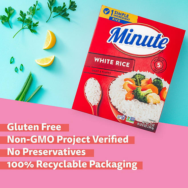 3 PACK - Minute Instant White Light Fluffy Long Grain Rice 72 oz Total 13.5 Lb gallery