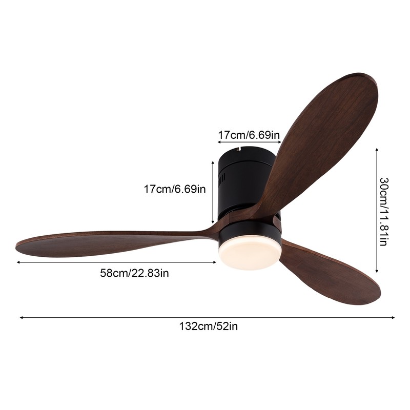 6-speed Adjustable Ceiling Fan With Dimmable Light, 52 Inch Smart Ceiling Fan gallery