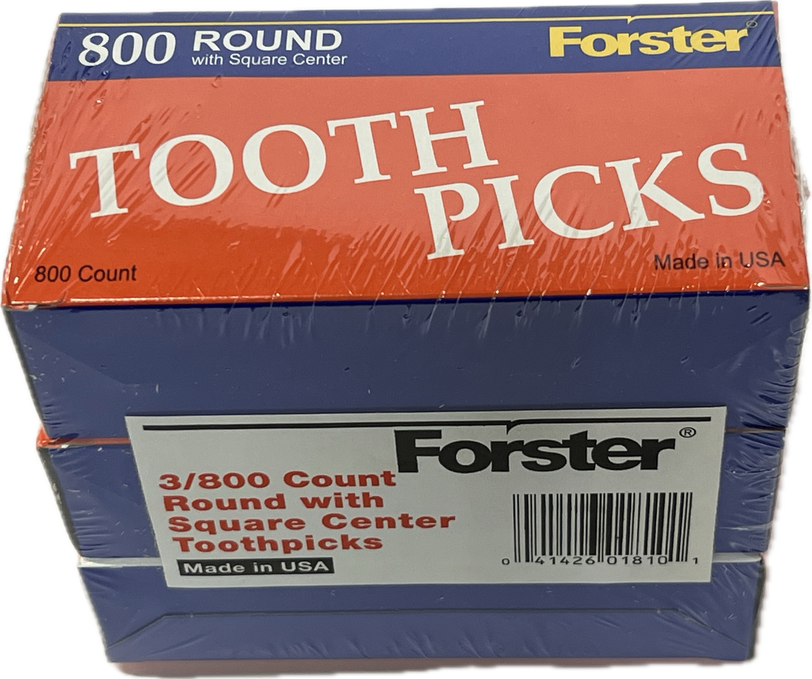 3/800 Forster Round with Square Center Wooden Toothpicks USA Birch Wood gallery