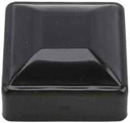 2" Square Powder-Coated Black Galvanized Steel Dome Caps (Pack of 10) gallery