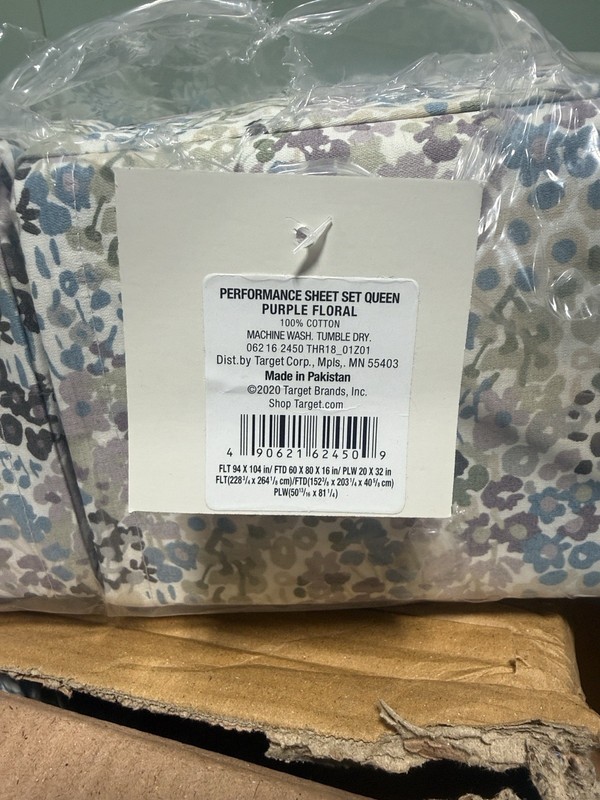 Target Threshold 400TC Queen Sheet Set 100% Cotton Purple Floral Bedroom Bedding gallery