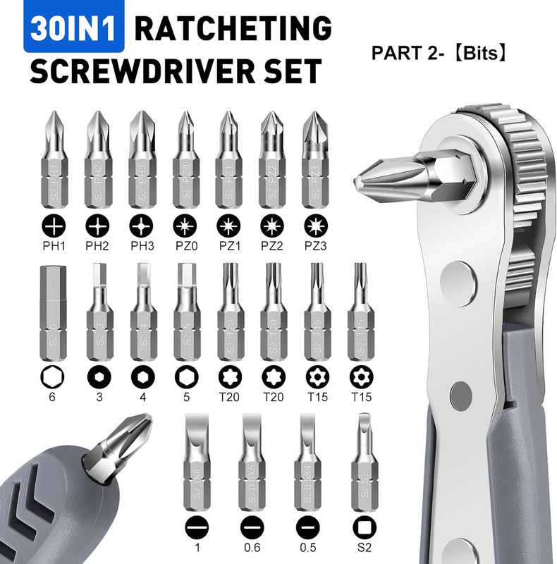 30In1 Right Angle Screwdriver, 36-Tooth Mini Ratchet Wrench, Angle Screwdriver f gallery