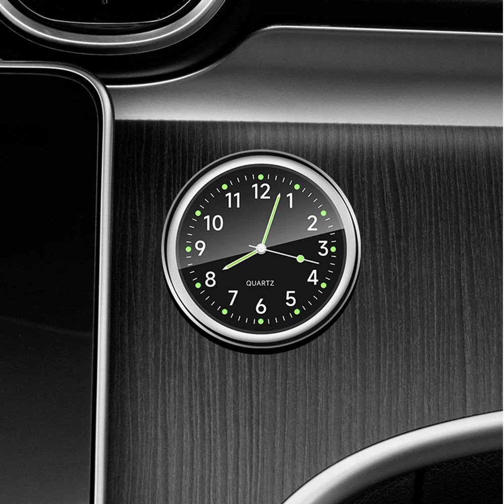 In-Car Mini Luminous Quartz Analog Clock Dashboard Stick-On Watch Decoration gallery