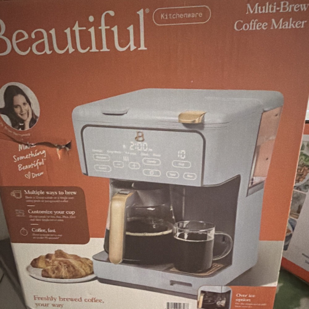 Beautiful Multi-Brew Programmable Filter Coffee Machine Gray Over Ice Option