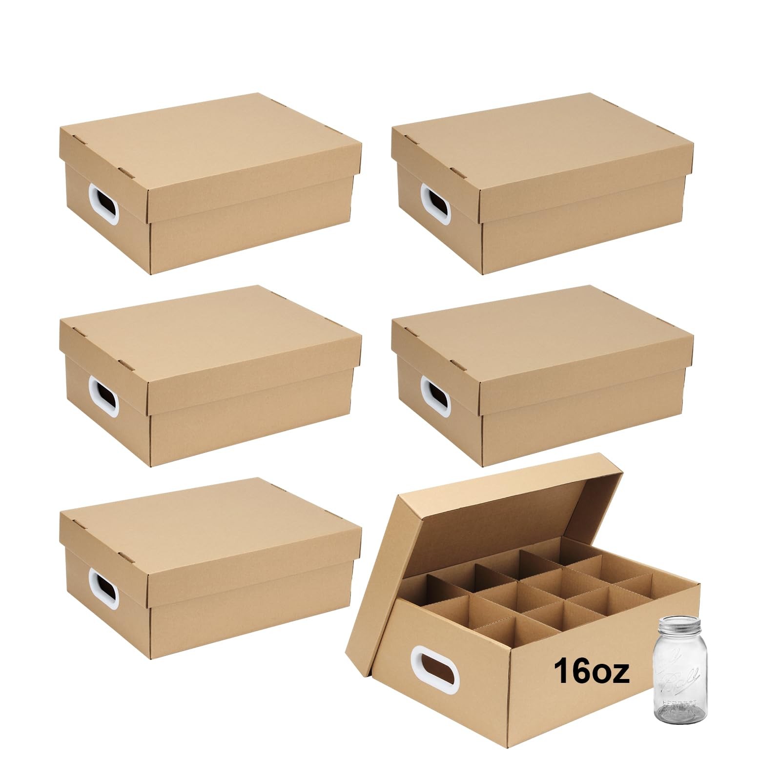 Organize 12 Mason Jars Safely - Cardboard Storage Box Set with Handles gallery