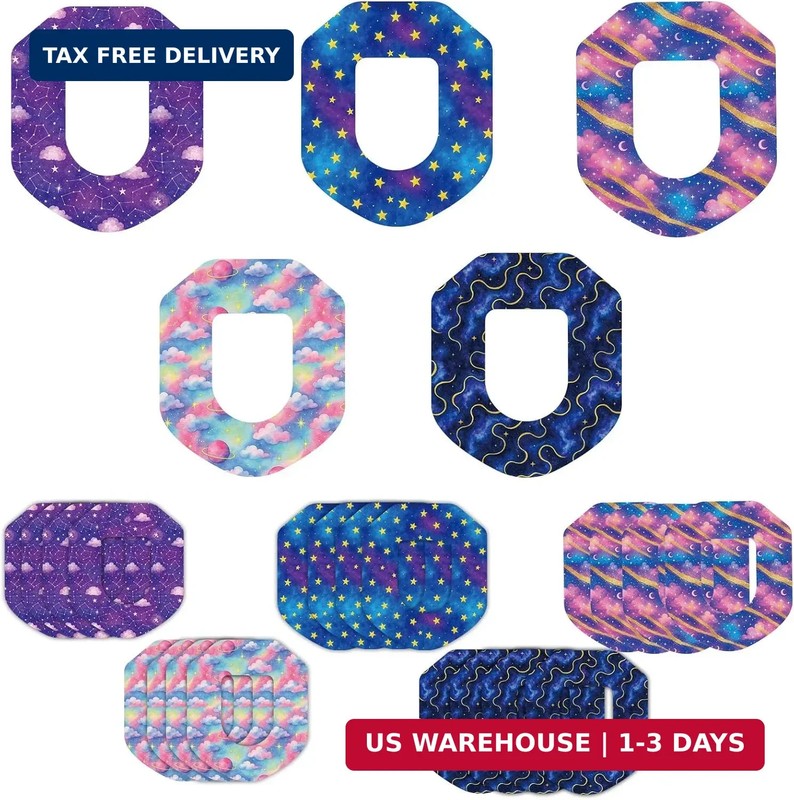 25pcs Galaxy Overpatches Waterproof Compatible with Omnipod 5, 5 Style Breathabl