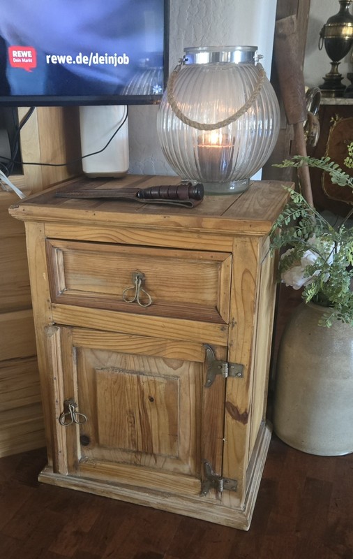 Antique Solid Pine Wood Drawer Cabinet Nightstand Mexican furniture 85340 gallery