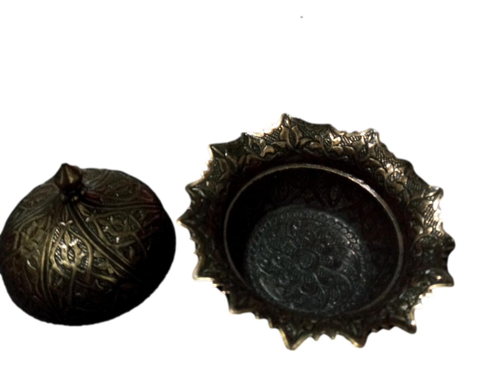 Traditional Turkish Delight Sugar Candy Bowl with lid Decorative Metal Bowl gallery