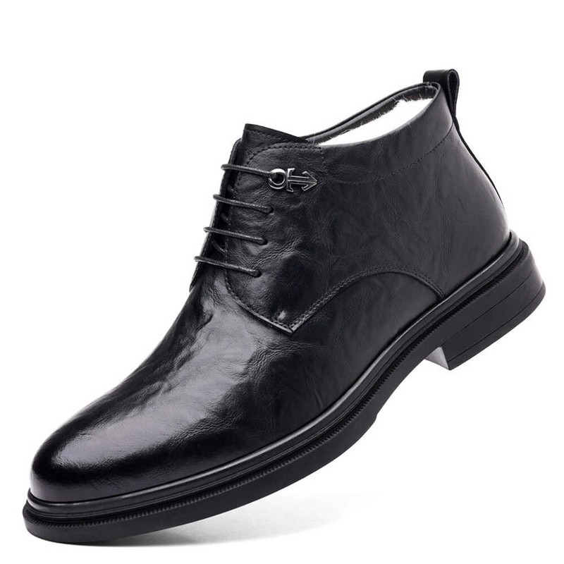 Fleece-lined Extra-thick Insulated High-top Cotton Leather Shoes gallery
