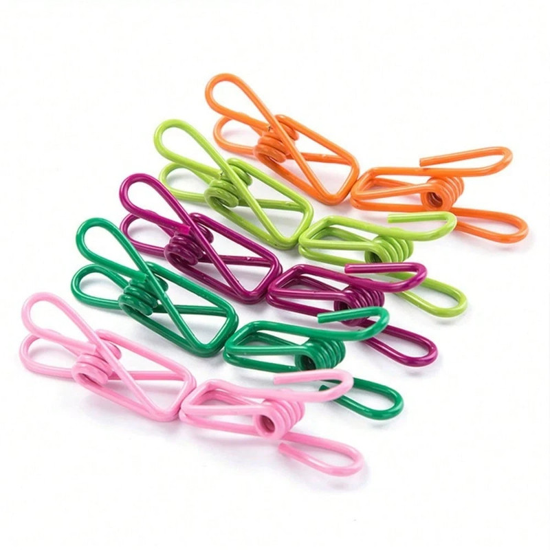 10Pcs Chip Clips PVC Coating High Elasticity Strength Clothes Pins Food Clips gallery