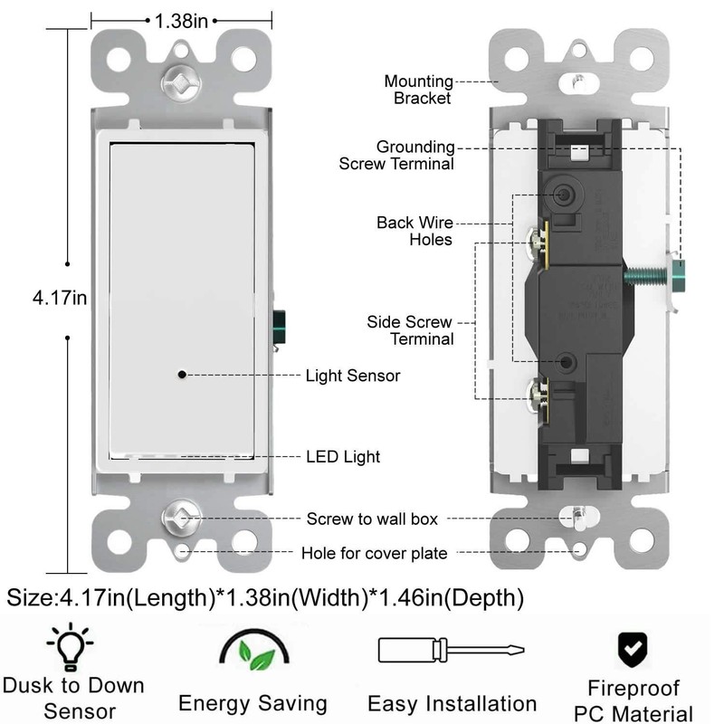 4 Pack Illuminated Light Switch, Lightswitch W LED Night Light, Automatic On/Off gallery