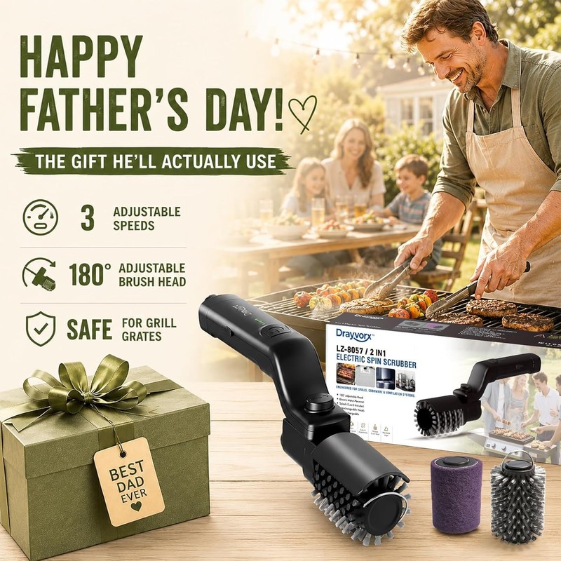 Electric Grill Brush 3-Speed Power Cleaner, 20kg Torque Wireless Rechargable gallery