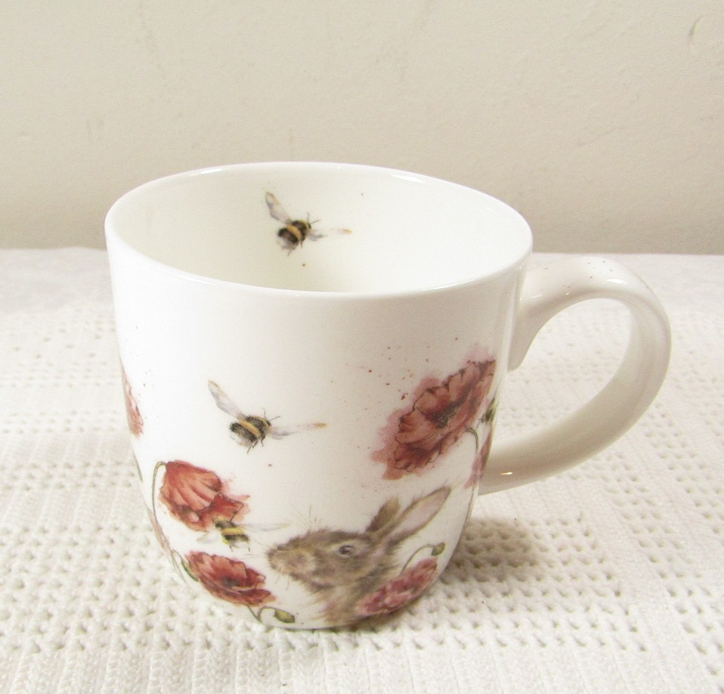 Royal Worcester Wrendale Designs Hannah Dale Let It Bee Rabbit Mug EUC gallery