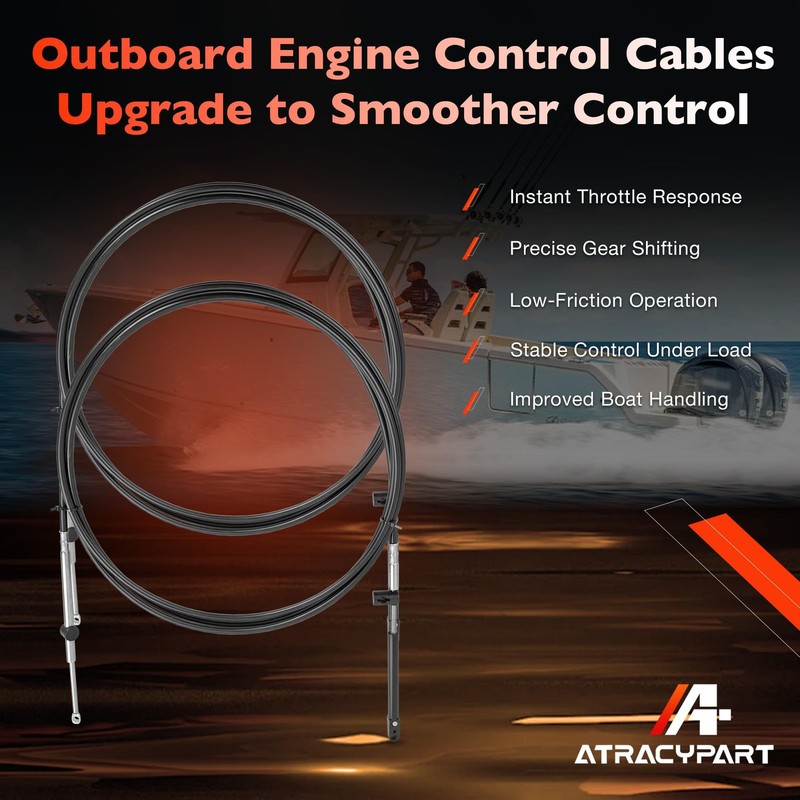 ATRACYPART Outboard Engine Throttle and Shift Cables 19FT, 600A 19FT gallery