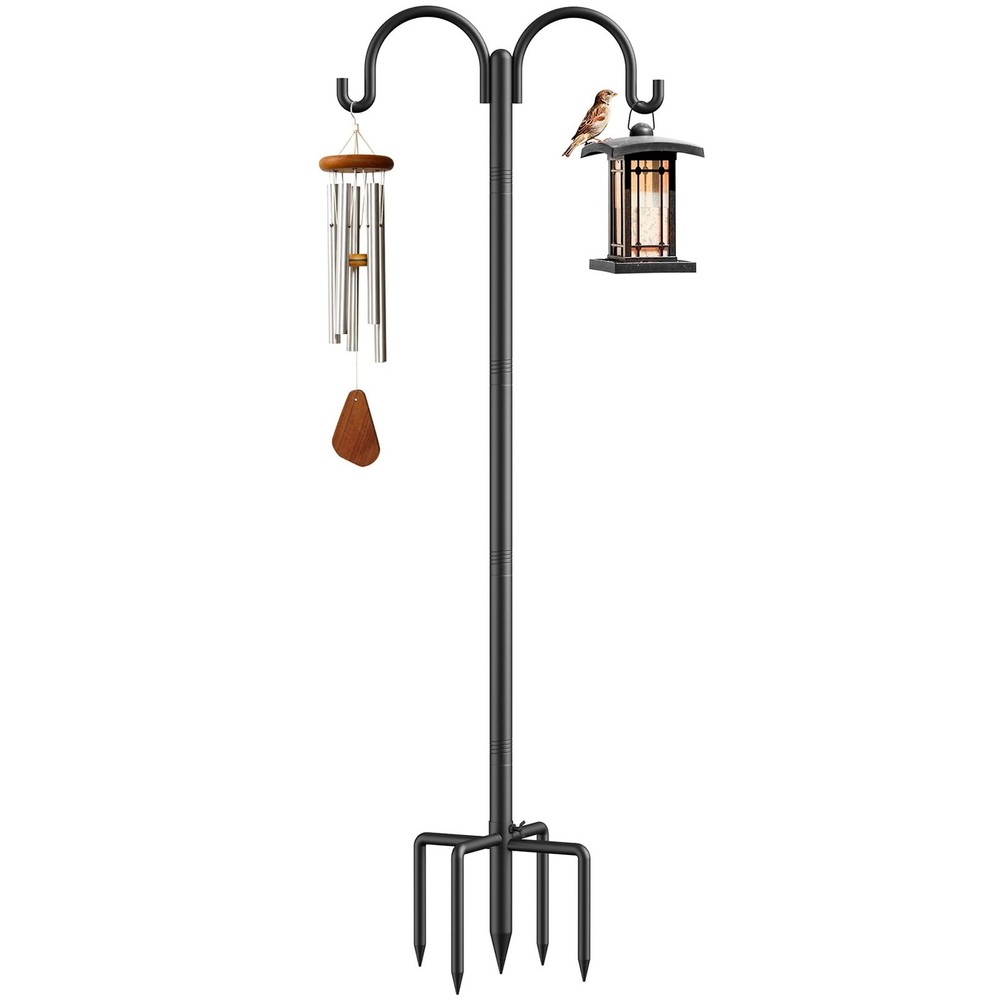 Bird Feeder Pole - Adjustable Double Shepherds Hooks for Bird Feeder with 5 P...