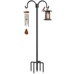 Bird Feeder Pole – Adjustable Double Shepherds Hooks for Bird Feeder with 5 P…