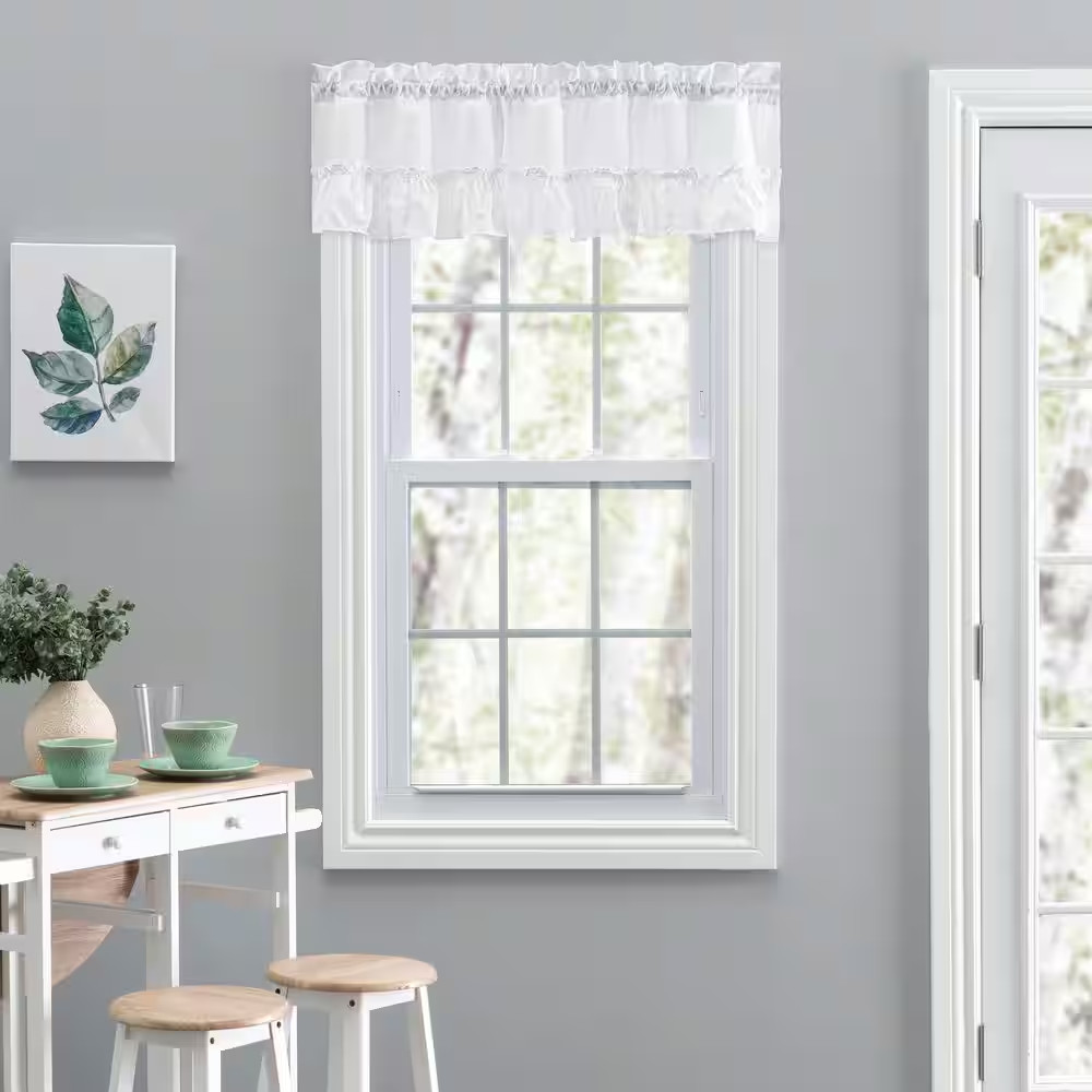 Stacey 13 In. L Polyester/Cotton Ruffled Filler Valance in White gallery
