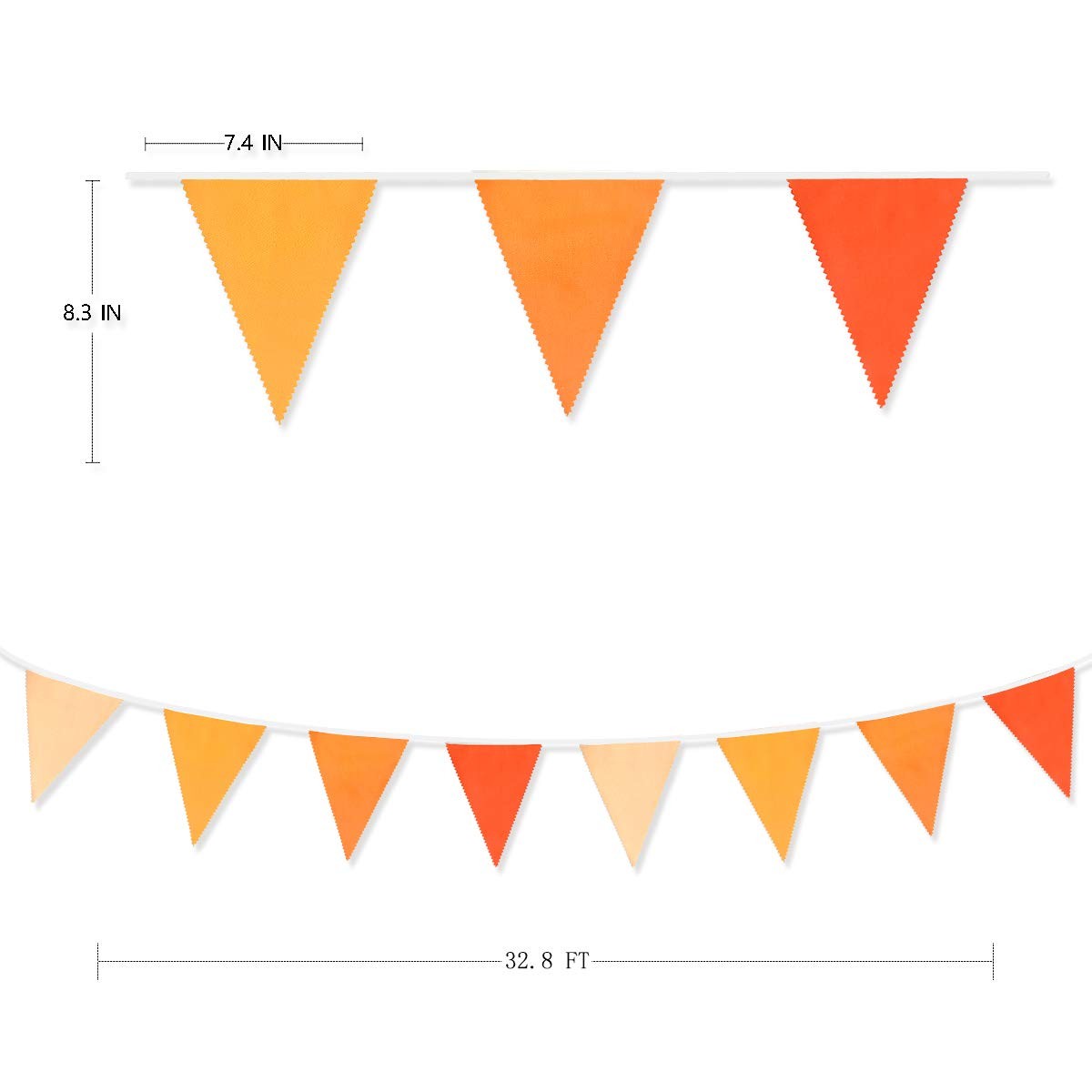 10M/32Ft Fall Orange Party Decorations Kit Bunting Banner Fabric Triangle Flag gallery