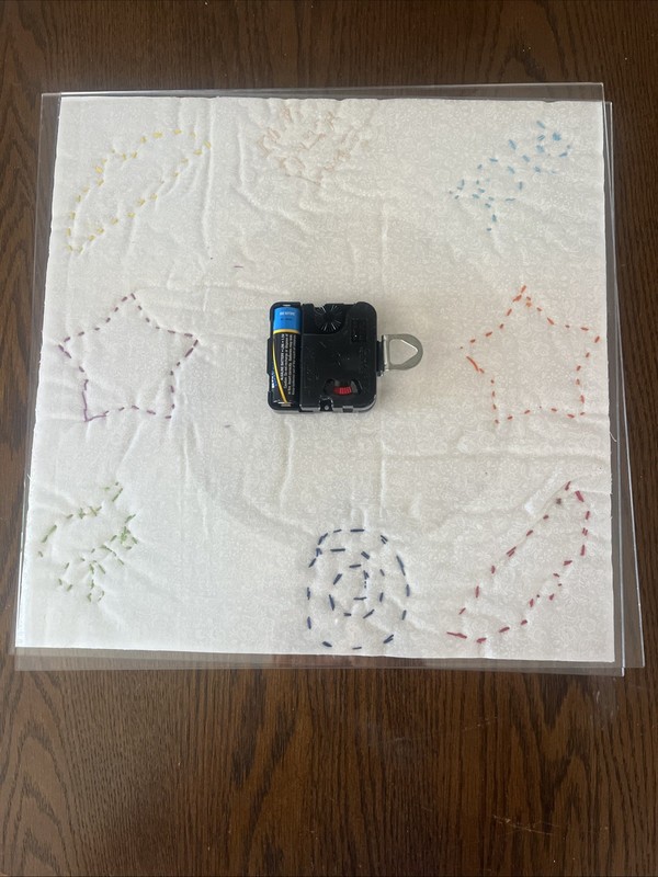 Handmade Quilted Wall Clock - Works - “Sue 2019” - Works Battery Not Included gallery