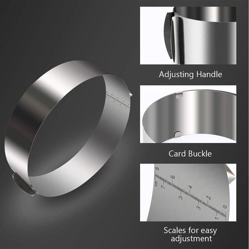 6-12 Inch Adjustable Cake Ring Stainless Steel Bakeware Tools Round Pastry Mould gallery