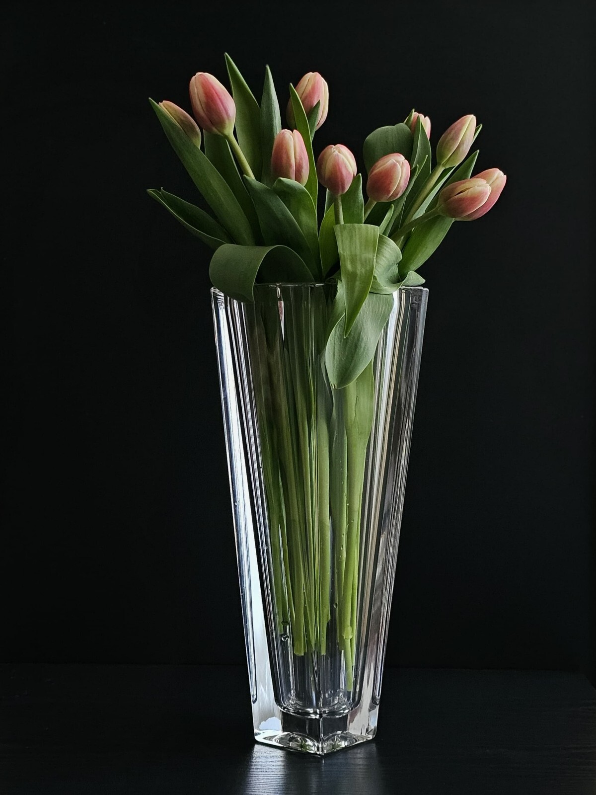 Bohemia Crystal Clear Vase "Balzac" – 13" Tall | Czech Republic Glass art gallery