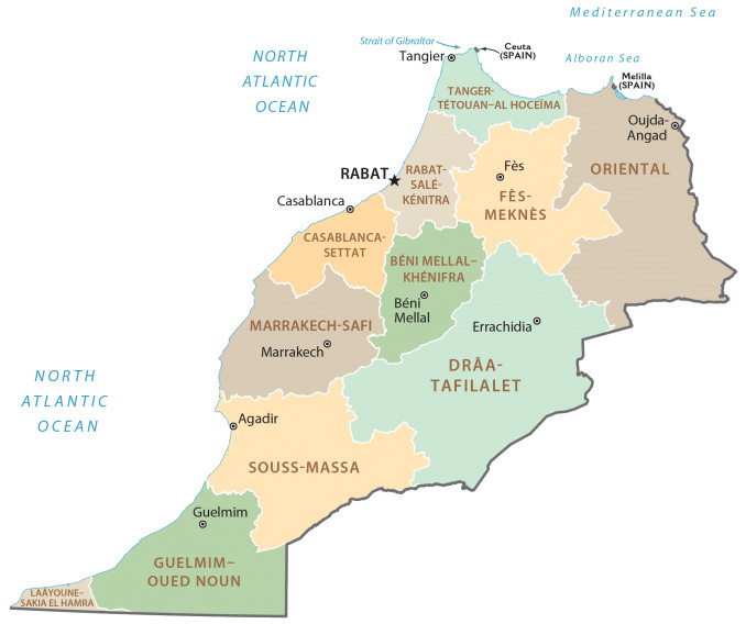 Morocco Province Map GLOSSY POSTER PICTURE PHOTO PRINT BANNER 13575 gallery