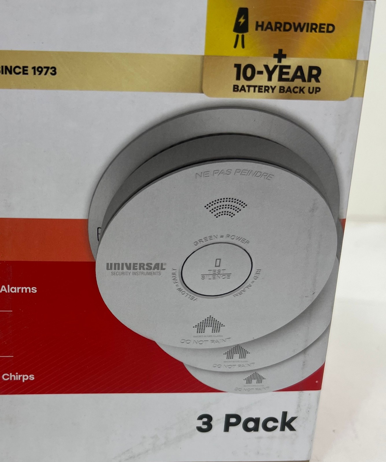 USI (3Pk) Hardwired 10Yr Backup Smoke Detector Photoelectric Sensor Voice Alert gallery