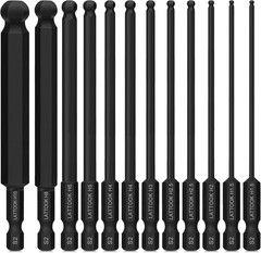 Ball End Hex Head Allen Wrench Drill Bit Set, 12PCS Metric Ball End Hex Bit Set
