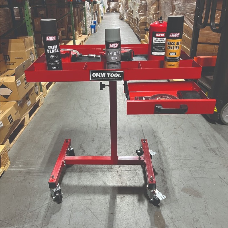 Omni Tool Rolling Work Table, Adjustable Mobile Tray Cart, 220 lb Capacity gallery