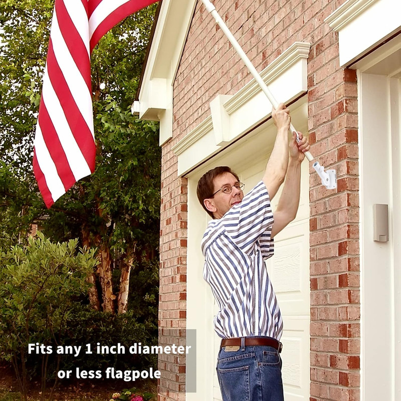 Flag Pole Holder Adjustable, Flag Pole Bracket for outside House Heavy Duty Alum gallery