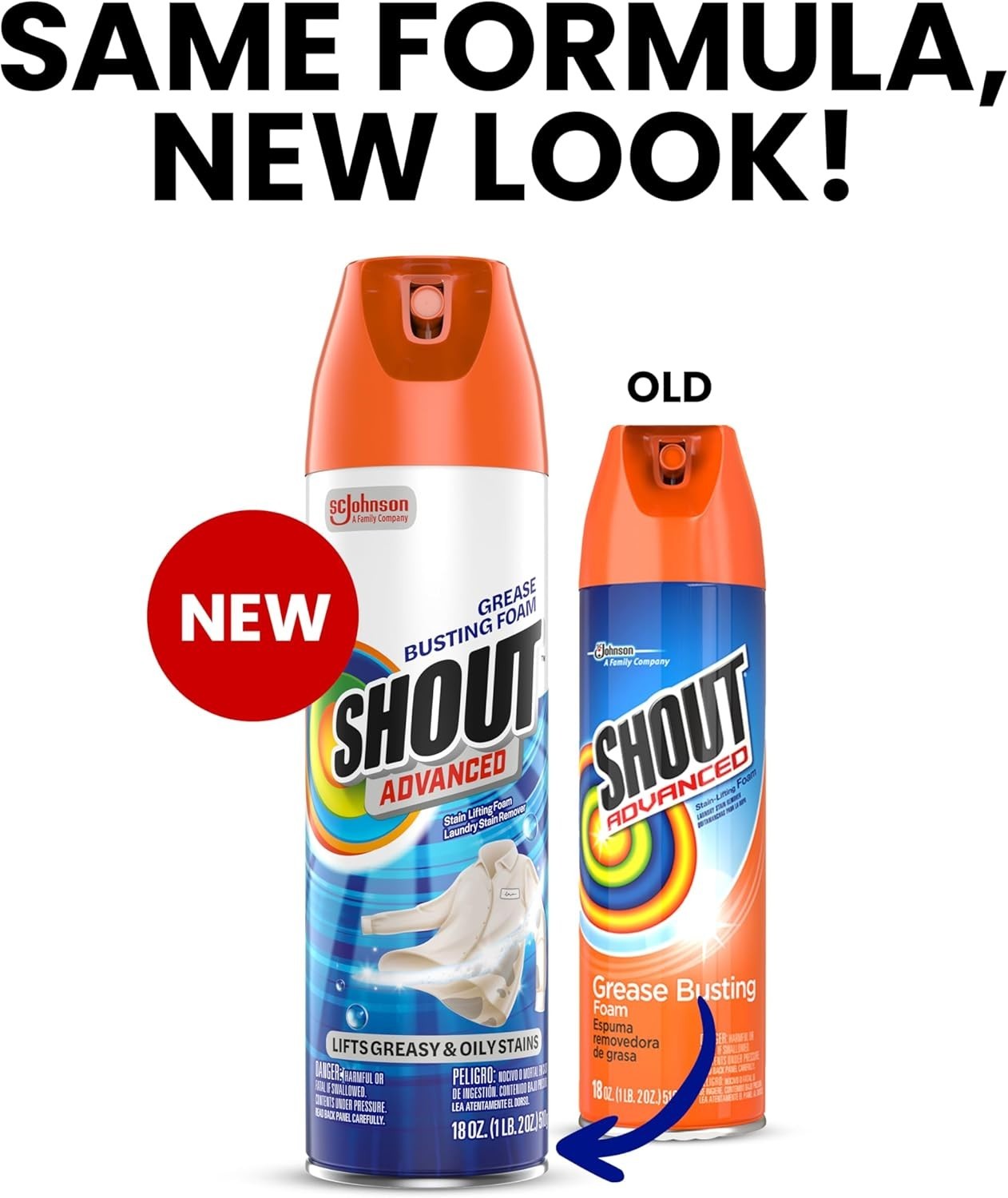 Shout Advanced Grease Busting Foam, Laundry Stain Remover for Oil and 18oz Can gallery