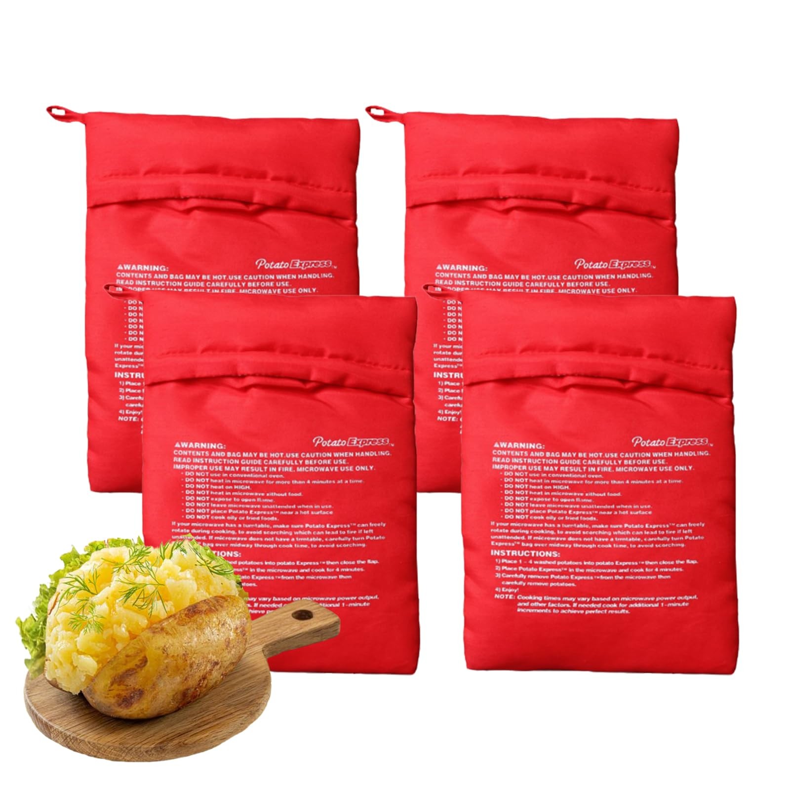 4 Pack Reusable Microwave Potato Bag Baked Potato Cooker Bags Just in Minutes gallery